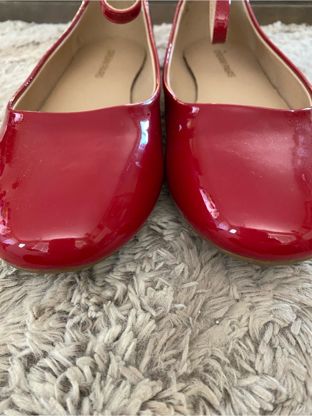 Dream Pairs Glossy Red Ankle Strap Ballet Flats - Picture 7 of 10